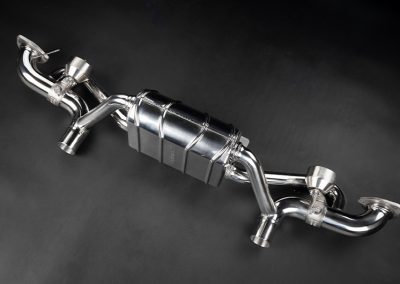 Porsche 718 GT4 RS | Capristo - Rear silencer with flaps and CES-3 control, without tailpipes, for use with the original tailpipes.