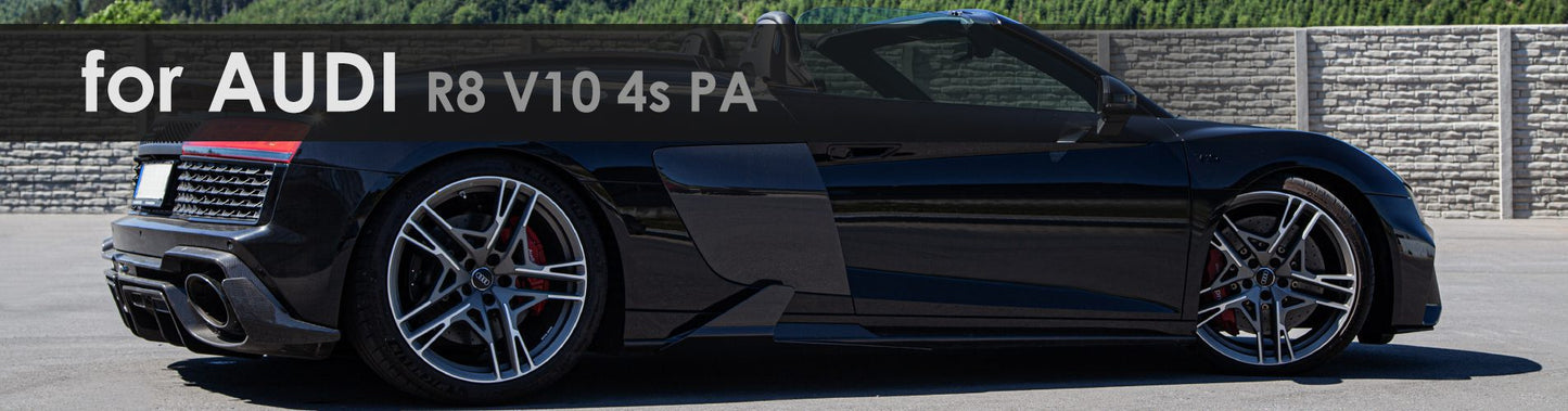 R8 V10 4s PA | Carbon | Capristo - Set side fins fabric K, gloss varnished