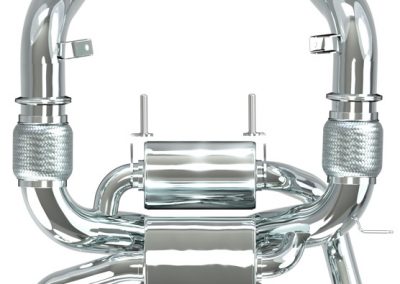 720 S | Capristo - Set rear muffler with Downpipe with 100 cells and EVCU-1