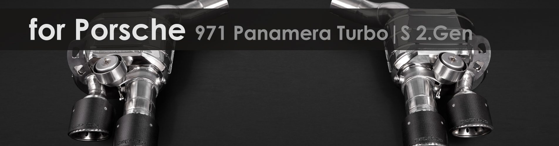 971 Panamera Turbo|S 2.Gen | Capristo - Flue gas system with connection pipes, clamps, polished stainless steel end pipes, control unit EVCU-1