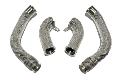 Aulitzky Exhaust Catless Downpipe|  BMW M5/M8 (F90/F91/F92/F93) S63 Perspektive 1