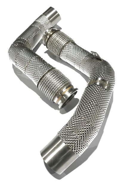 Aulitzky Exhaust Catless Downpipe|  BMW M5/M8 (F90/F91/F92/F93) S63 Perspektive 4