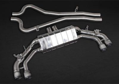 Audi TT RS 8S | Capristo - Exhaust system with electric flaps. Double, round carbon tailpipes available in black, silver and red (Ø95), right and left