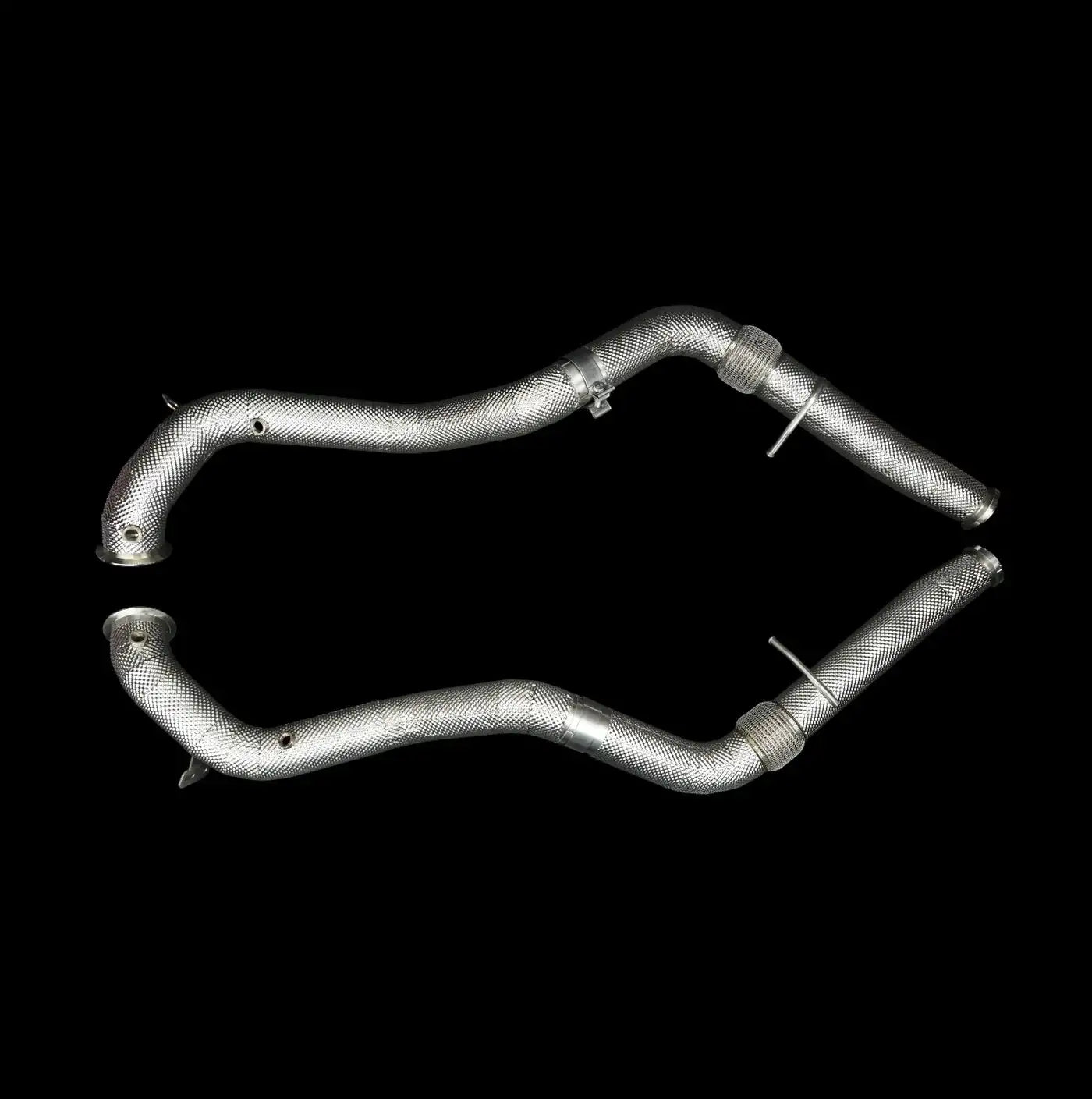 Zwei Edelstahl-Tuning-Downpipes für Autoabgasanlage, KTH Shop Tuning-Zubehör
