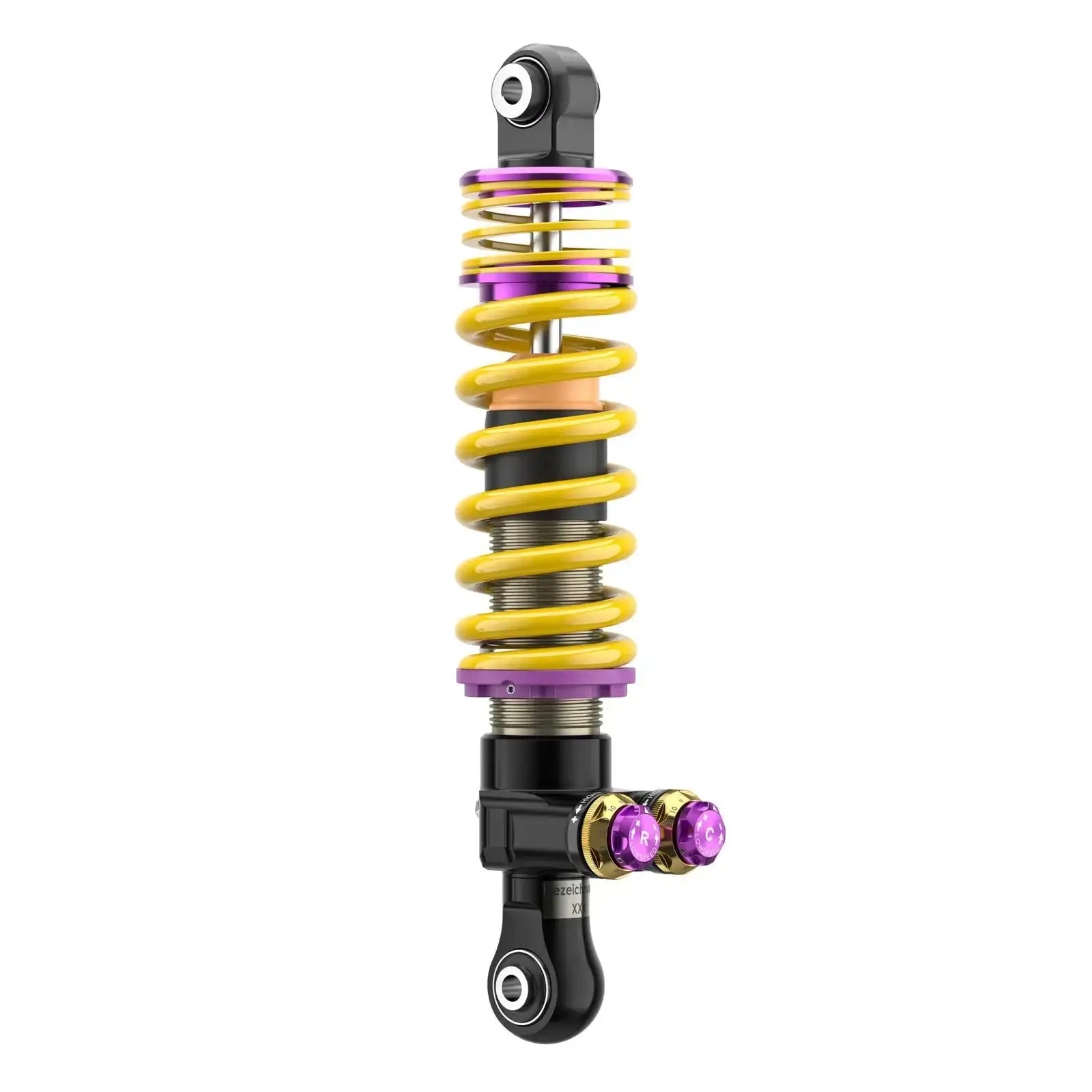 Sportliches gelb-violett Tuning-Fahrwerk Dämpfer, hochwertiges Zubehör im KTH Shop