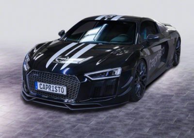 R8 V10 +plus 2015| Carbon | Capristo - Set Frontfinnen Gewebe K, glanzlackiert