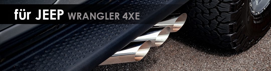 Wrangler 4XE | Capristo - Exhaust system, downpipe with 250 cells sports catalytic converter and programmable EVCU-1 control For use with original running boards only!