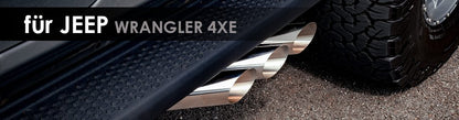 Wrangler 4XE | Capristo - Abgasanlage, Downpipe mit 250 Zellen Sportkat und programmierbarer EVCU-1 Steuerung Nur zur Verwendung mit originalen Trittbrettern!