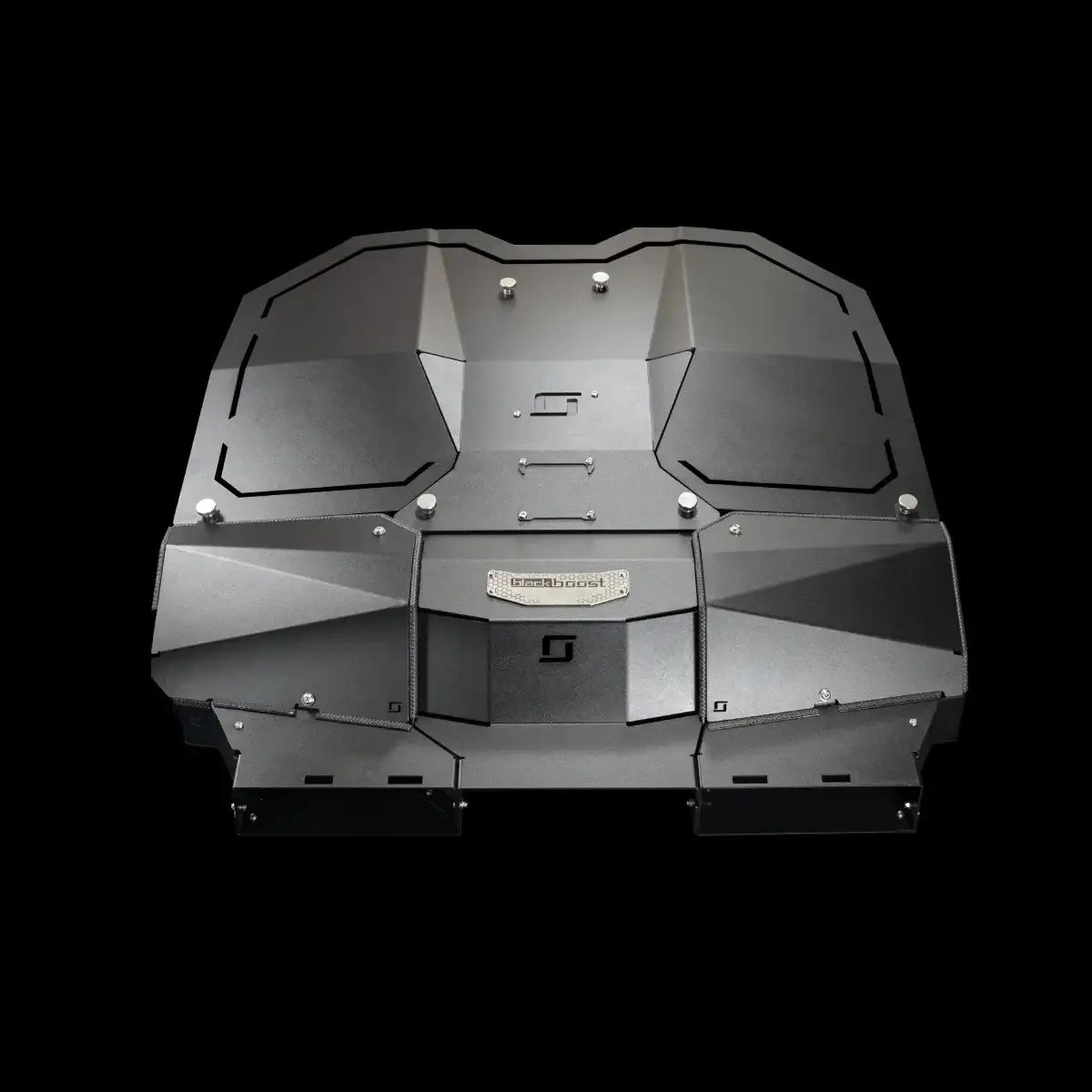 Mercedes G63 M177 Cold Air Intake System Gen 2, modernes Tuning-Teil, schwarz, auf schwarzem Hintergrund
