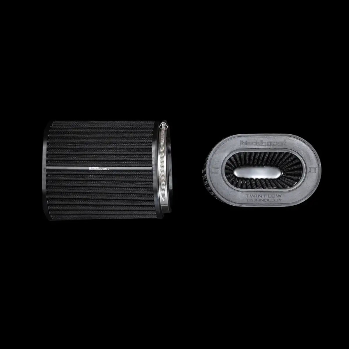 Ovaler Sportluftfilter in Schwarz, Tuning-Zubehör, KTH Shop, schwarzer Hintergrund