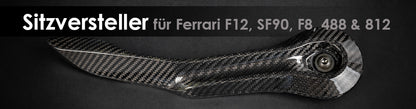Seat adjuster for Ferrari | Capristo - Aluminum seat adjuster with genuine carbon cover for driver’s seat
