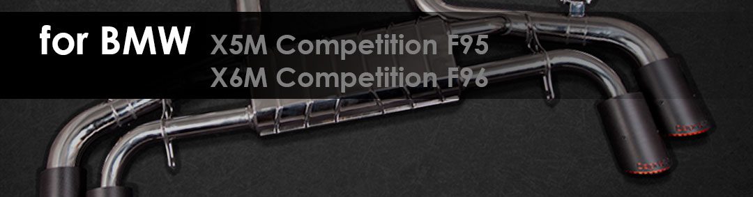 X5M (G05), X6M (G06), Competition F95 / F96 | Capristo - Abgasanlage mit 200 Zellen Sportkats als Ersatz der OPF,s BMW Version 2/3 Adapterrohr mit Flansch- Verbindung. Mit Elektroklappen zur Verwendung der OEM Aktuatoren