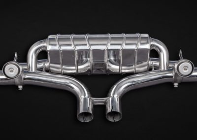 Lamborghini Urus Performante | Capristo - Exhaust system with pneumatic flaps incl. EVCU-1 control, colored anodized tailpipes (black, red, silver*) and aluminum outer sleeve with Capristo lettering in wicrom black