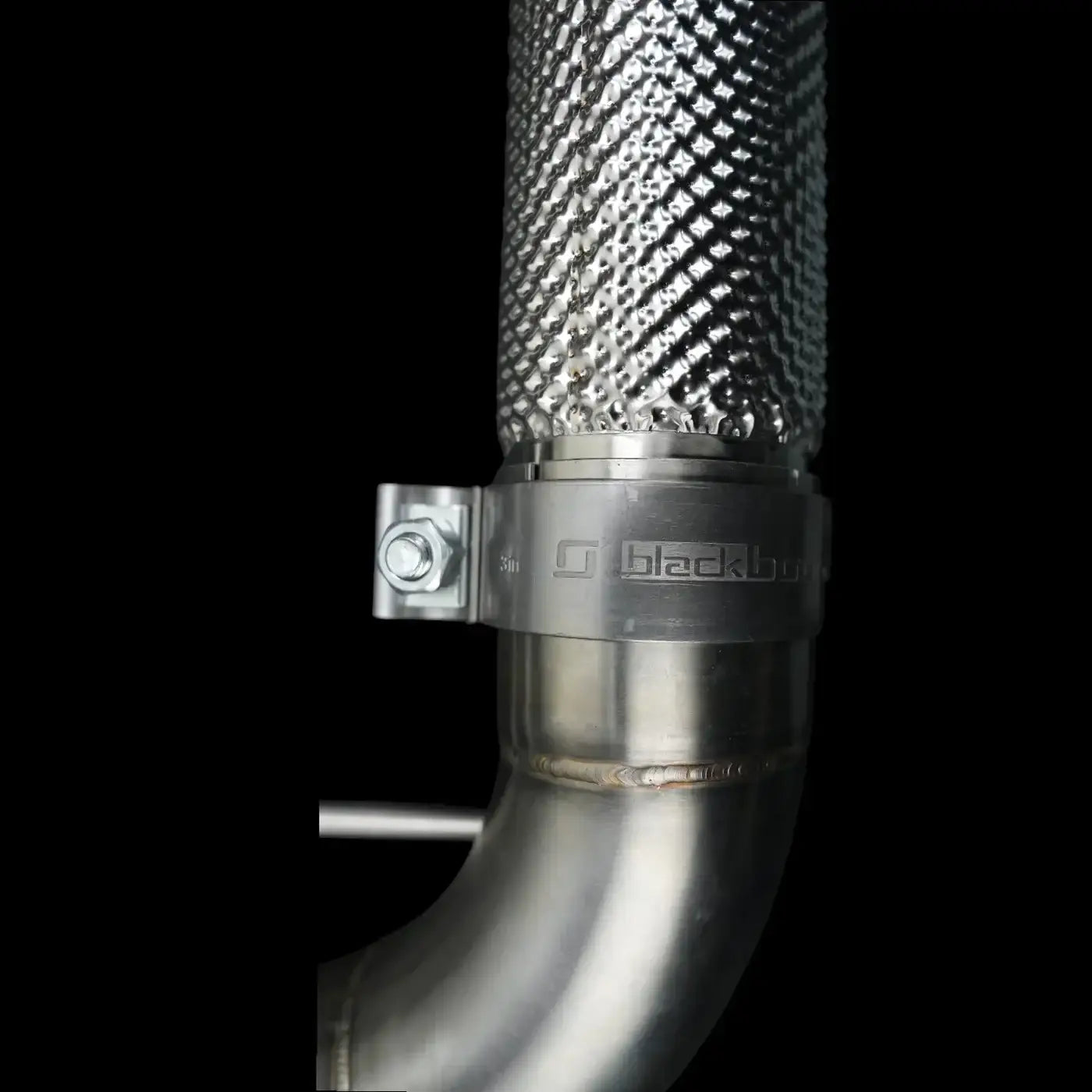 Flexrohr Edelstahl Tuning-Auspuffteil mit Schelle, Detailaufnahme, KTH Shop