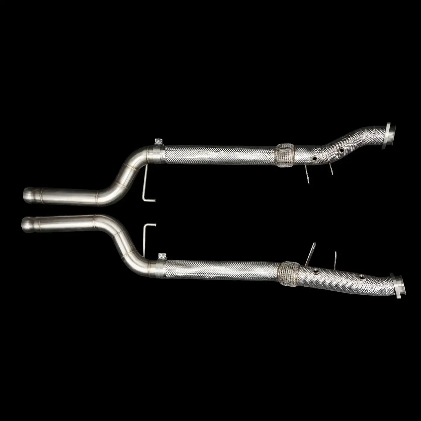 Hochwertige Edelstahl Auspuff Downpipes für Tuning, KTH Shop, schwarzer Hintergrund
