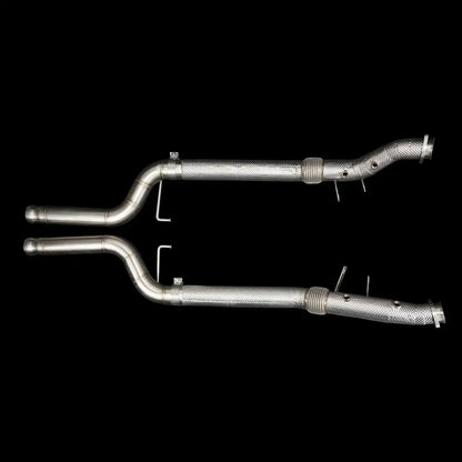 Hochwertige Edelstahl Auspuff Downpipes für Tuning, KTH Shop, schwarzer Hintergrund