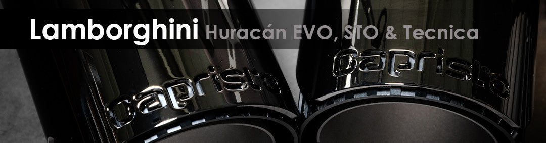 Huracán EVO | Capristo Automotive GmbH - Set Endrohre, eloxierte Alu-Endrohre (schwarz oder silber*) und Aluminium Außenhülse in wicrom black.