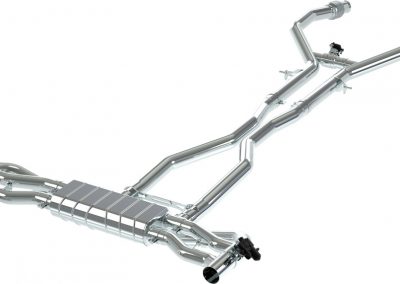 GLE 63S SUV V167 | Capristo - Mit 2 Elektroklappen zur Verwendung der OEM Aktuatoren und einer Anschlagplatte für den H-Pipe Aktuator.