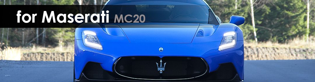 Maserati MC20 | Capristo - Exhaust system with silencer and electronic flaps, colored anodized tailpipes (black, red, silver*) or gold-plated tailpipes with aluminum outer sleeve in wicrom black.