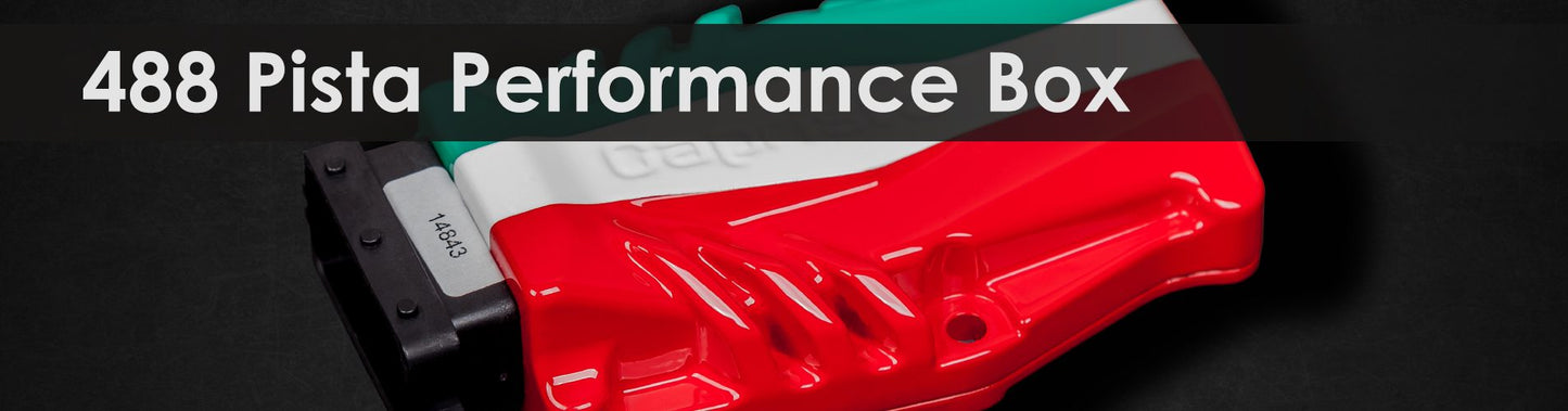 488 Pista Performance Box | Capristo - Performance upgrade performance box for the 488 Pista, Die-cast aluminium housing, with cable harness and matching connectors