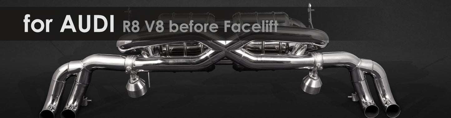 R8 V8 before Facelift | Capristo - Rear silencer without Kats and without approval, with EVCU-1 unit