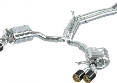 RS4 B9 | Exhaust System | Capristo - Endschalldämpfer, Mittelschalldämpfeersatzrohrer, programmierbarer Steuerung, ovale, polierte Endrohre. Bitte beachten Sie die zulässigen Fahrzeugtypen in der ECE Genehmigung