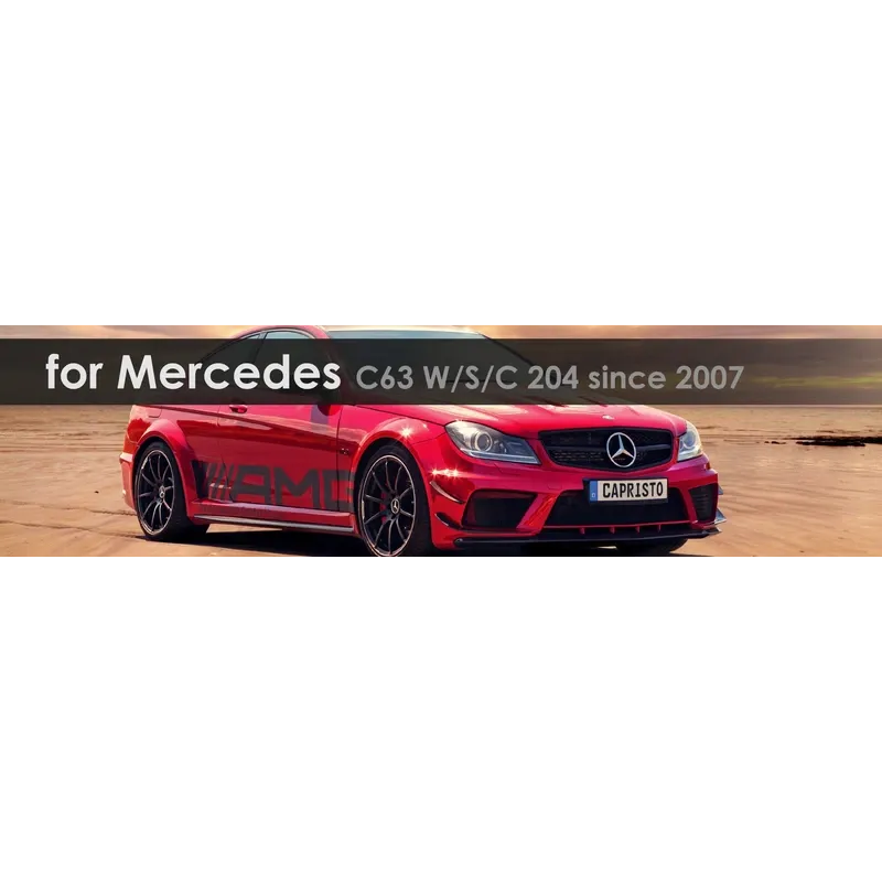 C63 W/S/C 204 | Capristo - Set 2 “Black Series”: Two rear silencers with middle silencer replacement, EVCU-1